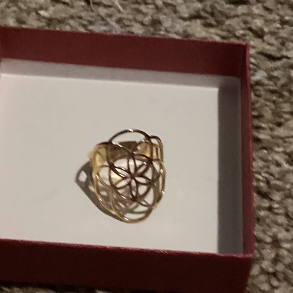 New 18k Gold Plated Lattice Unisex Boho Adjustible Ring - Picture 3 of 4